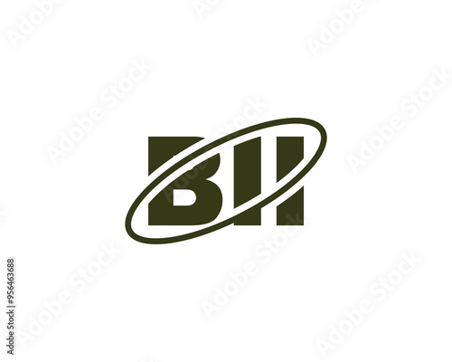 BII logo design vector template. BII photo