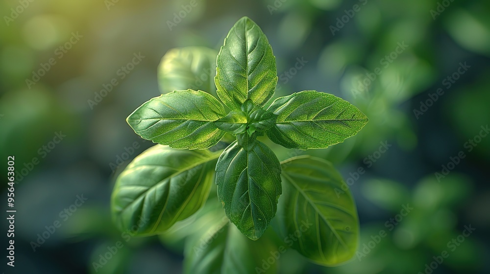 A Close Up of Lush Green Basil Leaves A Close Up of Lush Green Basil Leaves