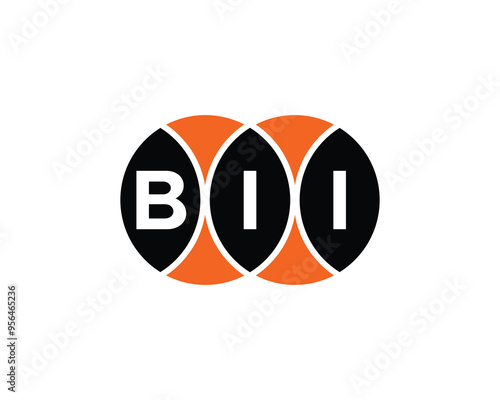 BII logo design vector template. BII