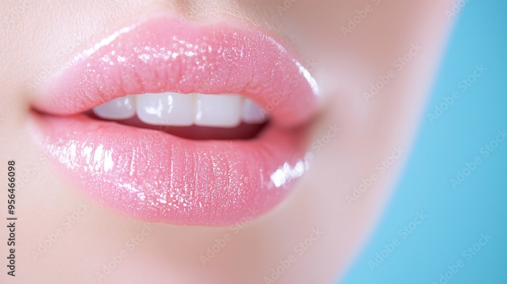 Obraz premium Gentle Teeth Scaling by Dental Hygienist in Soft Pastel Tones for Perfect Smile Makeover