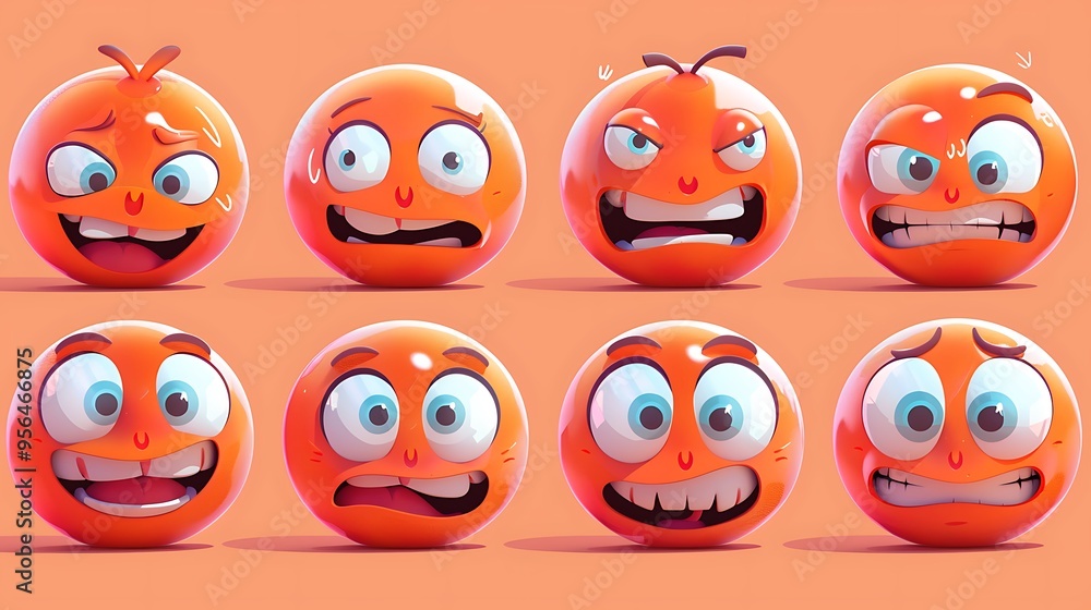 Obraz premium Animated GIF sticker pack, fun expressions, 