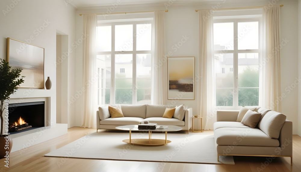 Fototapeta premium Photo interior modern design room 3d illustration