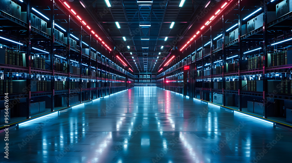 digital warehouse with electronic grids connected to a bar code scanner digital warehouse with electronic grids connected to a bar code scanner