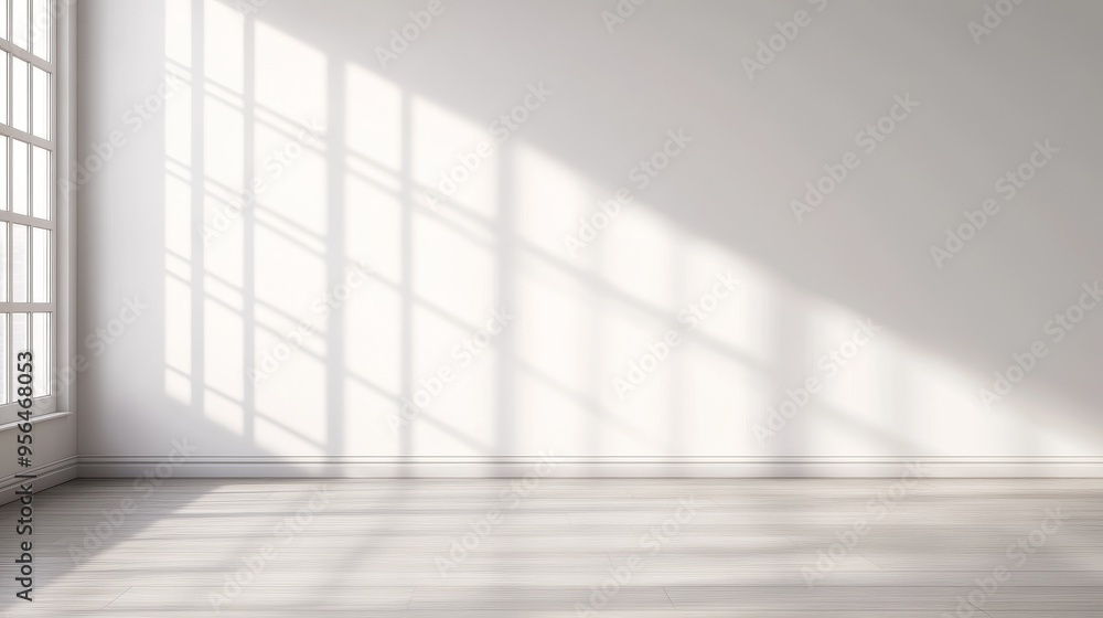 Minimalist scenes, with sharp diagonal shadows and light and shadow patterns on the white walls, create a peaceful and tranquil atmosphere, and modern aesthetics highlight tranquility. Minimalist scenes, with sharp diagonal shadows and light and shadow patterns on the white walls, create a peaceful and tranquil atmosphere, and modern aesthetics highlight tranquility.