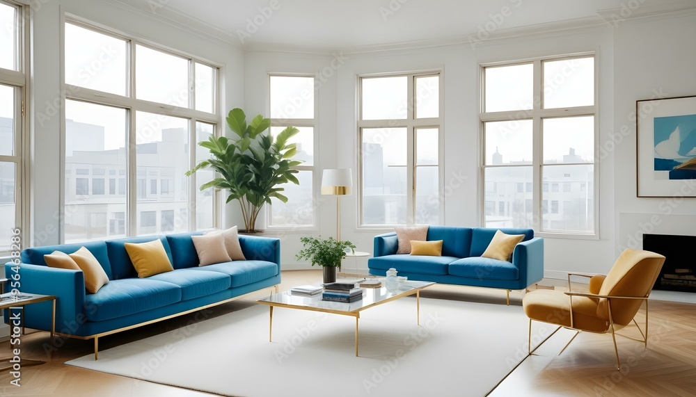 Photo interior modern design room 3d illustration Photo interior modern design room 3d illustration