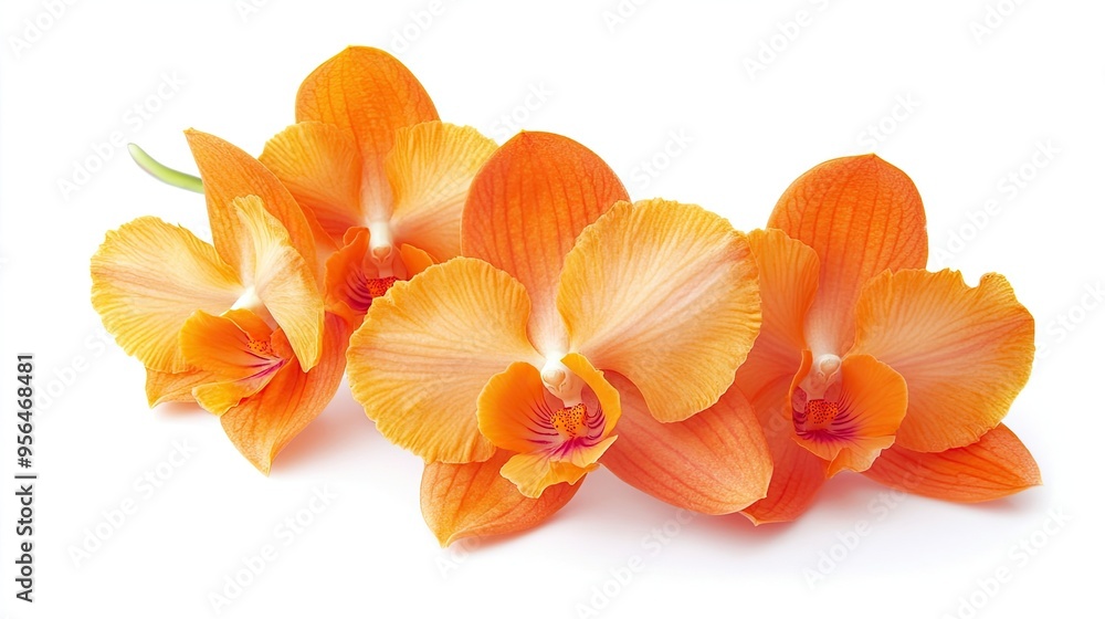 Orange Orchid Isolated on a White Background, Featuring the Vibrant Color and Unique Beauty of the Orchid in a Simple Image Orange Orchid Isolated on a White Background, Featuring the Vibrant Color and Unique Beauty of the Orchid in a Simple Image