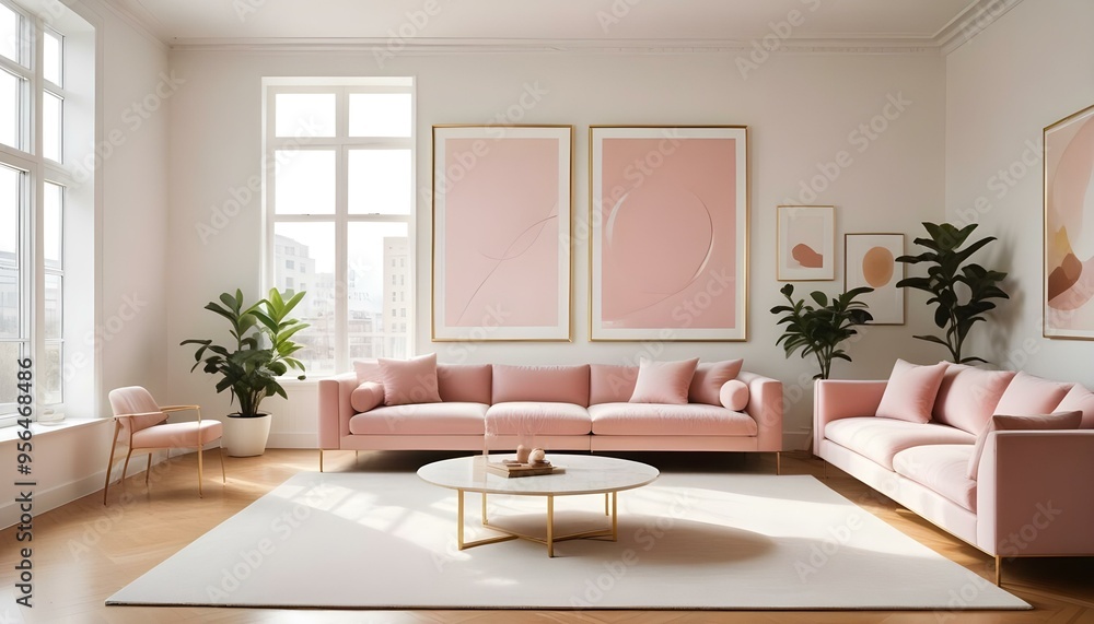 Fototapeta premium Photo interior modern design room 3d illustration