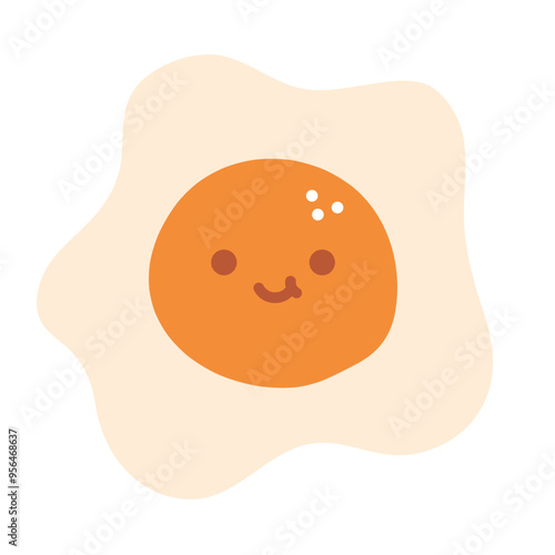 Cute egg yolk illustration