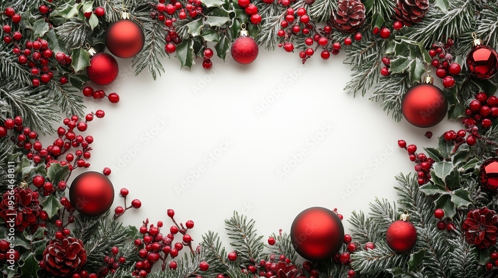 Festive Christmas Background Featuring Green Leaves and Red Ornaments, Creating a Warm and Joyful Holiday Atmosphere with Natural Elements and Decorative Accents for Seasonal Celebration. Festive Christmas Background Featuring Green Leaves and Red Ornaments, Creating a Warm and Joyful Holiday Atmosphere with Natural Elements and Decorative Accents for Seasonal Celebration.