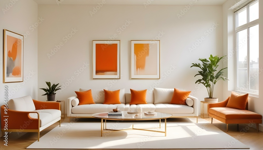 Fototapeta premium Photo interior modern design room 3d illustration