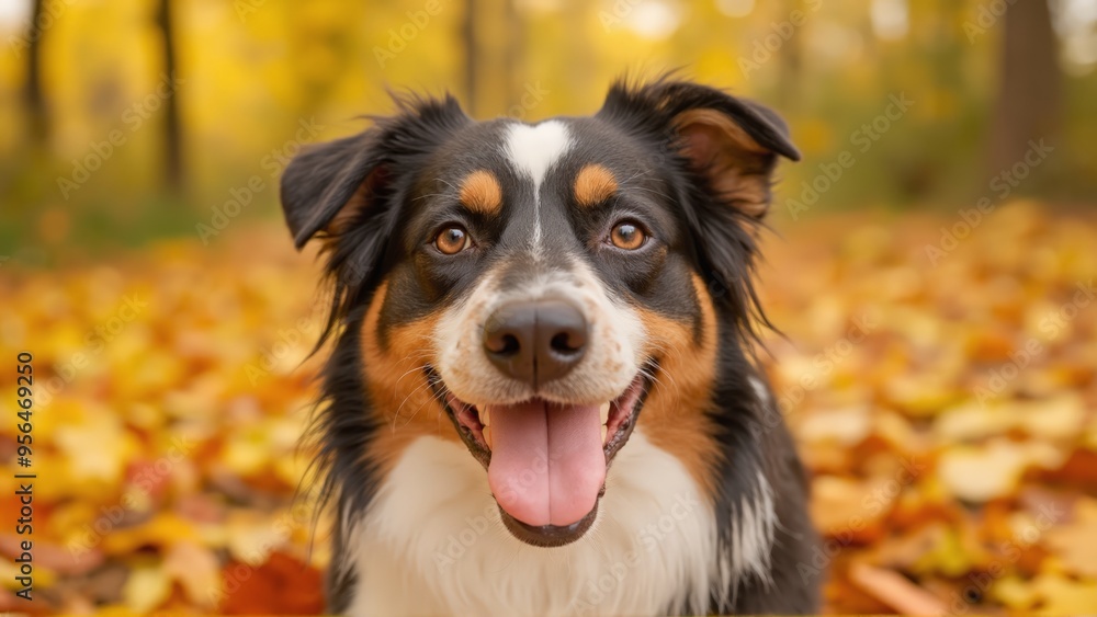 dog in autumn dog in autumn