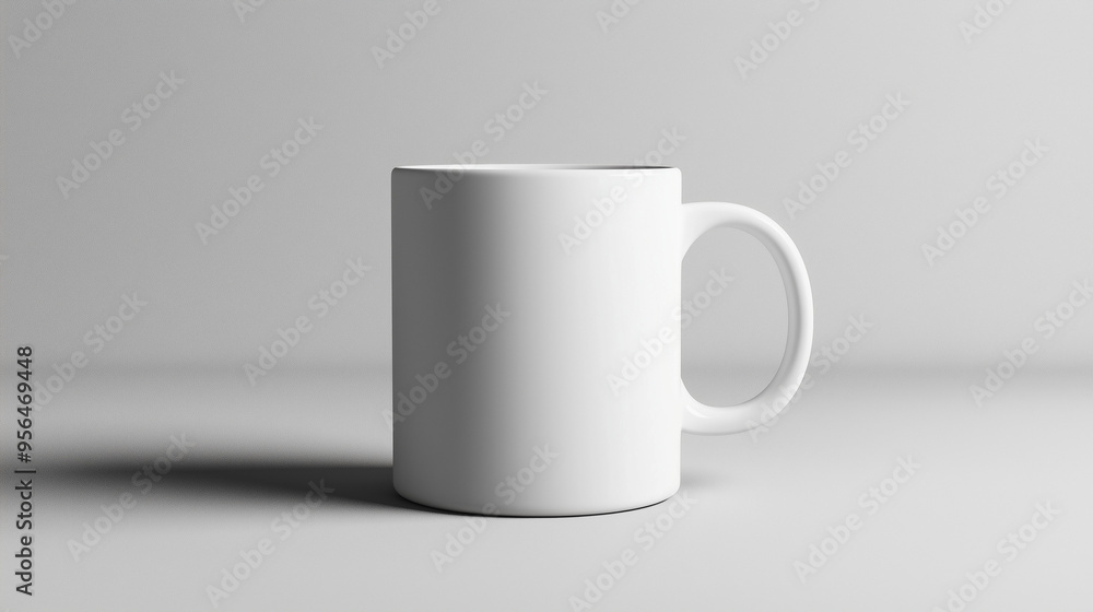 Pusty kubek ceramiczny w klasycznym białym kolorze, przedstawiony na jednolitym tle. Pusty kubek ceramiczny w klasycznym białym kolorze, przedstawiony na jednolitym tle.