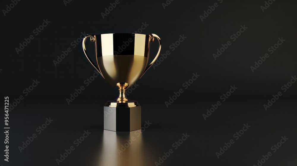 A golden trophy Simple isolated on black with space for text. A golden trophy Simple isolated on black with space for text.