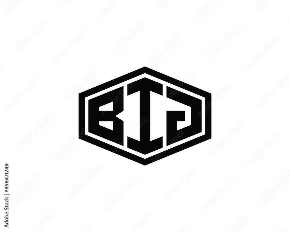 BIJ logo design vector template. BIJ