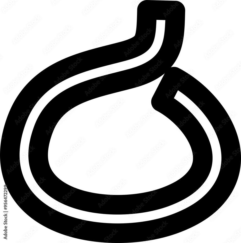 Bold curved lines, strokes and doodles element