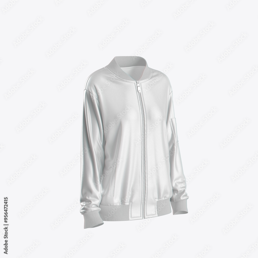 Men's Zipped Bomber Jacket Mockup. 3D Model Men's Zipped Bomber Jacket Mockup. 3D Model