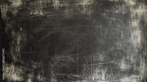 Retro Blackboard Background: Distressed Chalk Effect with Creative Banner and Ample Copyspace for Educational or Text Content