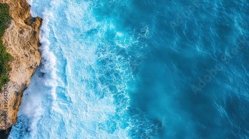 a dramatic cliffside view with waves crashing below, capturing the power and beauty of nature