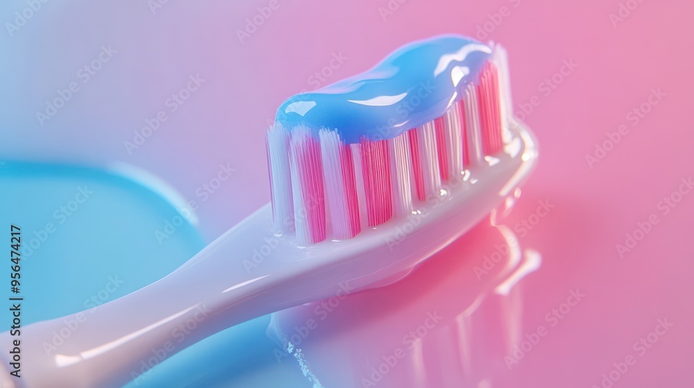A toothbrush with toothpaste on it A toothbrush with toothpaste on it