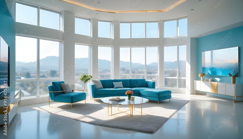 Photo interior modern design room 3d illustration Photo interior modern design room 3d illustration