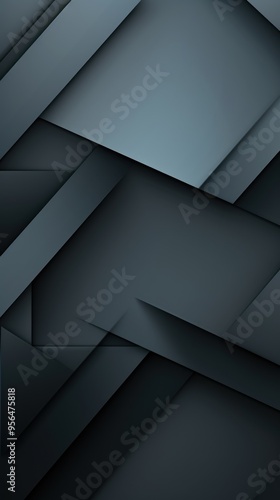 Gray background with geometric shapes and shadows, creating an abstract modern design for corporate or technology-inspired designs with copy space