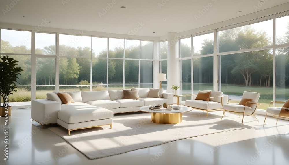 Fototapeta premium Photo interior modern design room 3d illustration