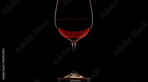 Wallpaper Mural A glass of red wine stands against a black background. Torontodigital.ca