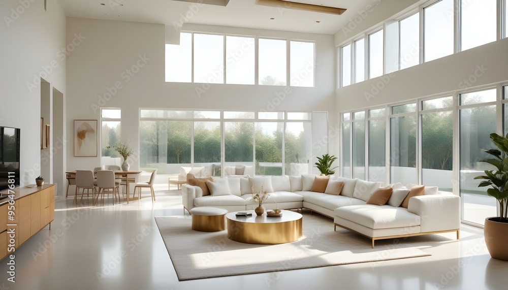 Fototapeta premium Photo interior modern design room 3d illustration