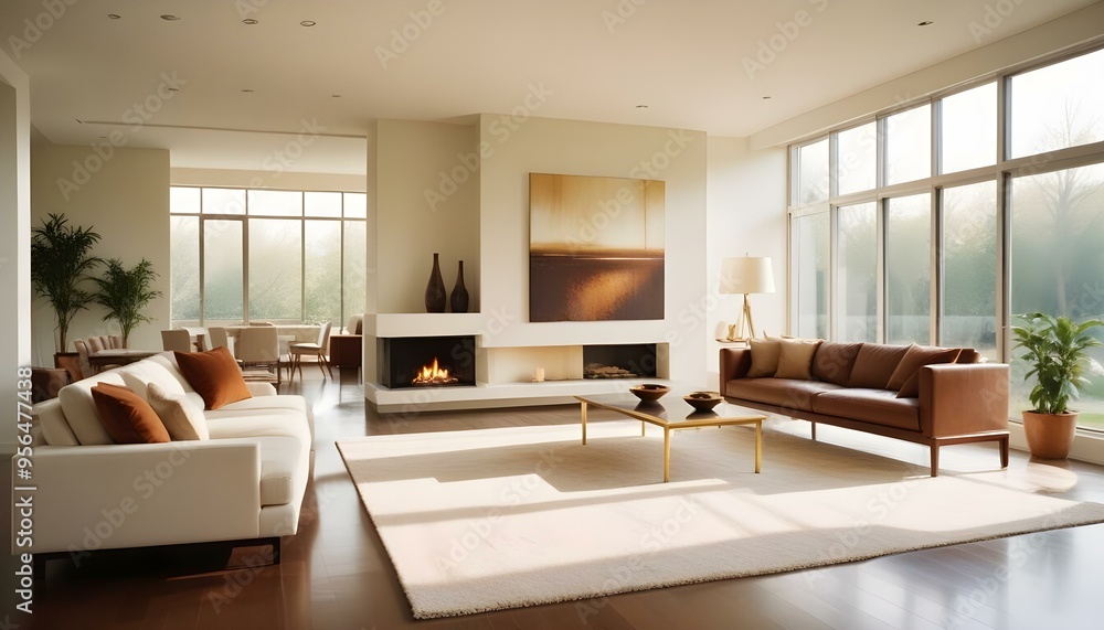 Fototapeta premium Photo interior modern design room 3d illustration