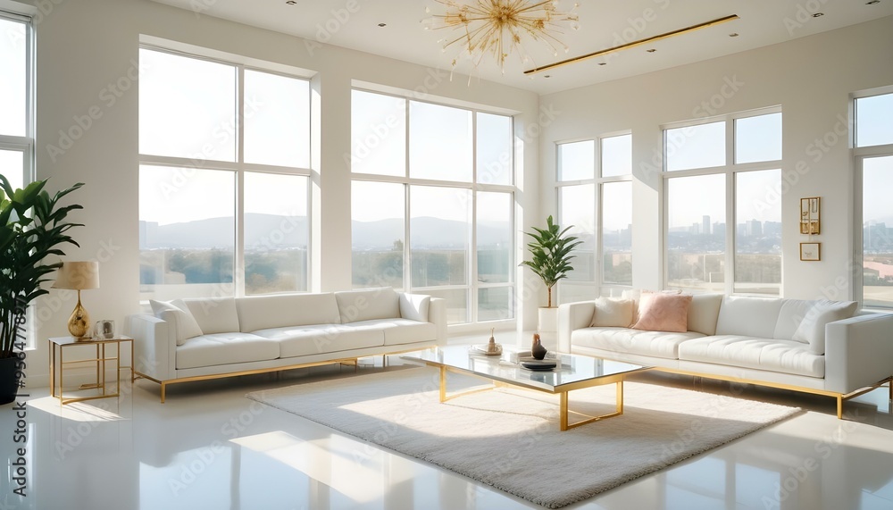 Fototapeta premium Photo interior modern design room 3d illustration