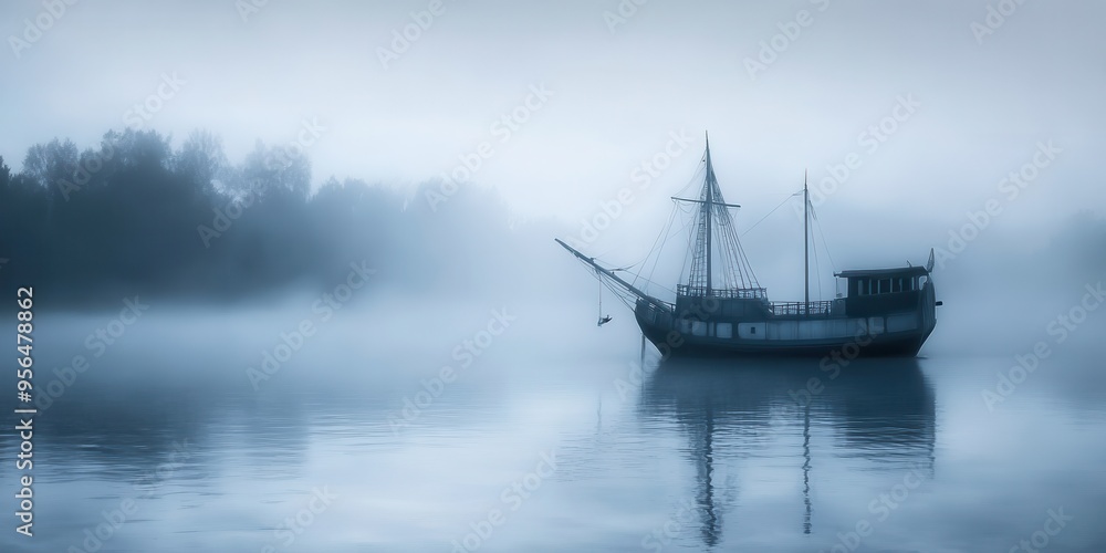 A ghost ship drifting in the fog A ghost ship drifting in the fog