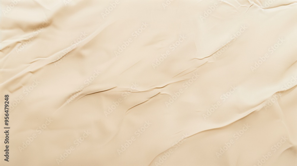 Obraz premium Soft and elegant aesthetic achieved by delicate wrinkles and folds on a beige textile backdrop