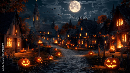 Halloween Night in the Haunted Village