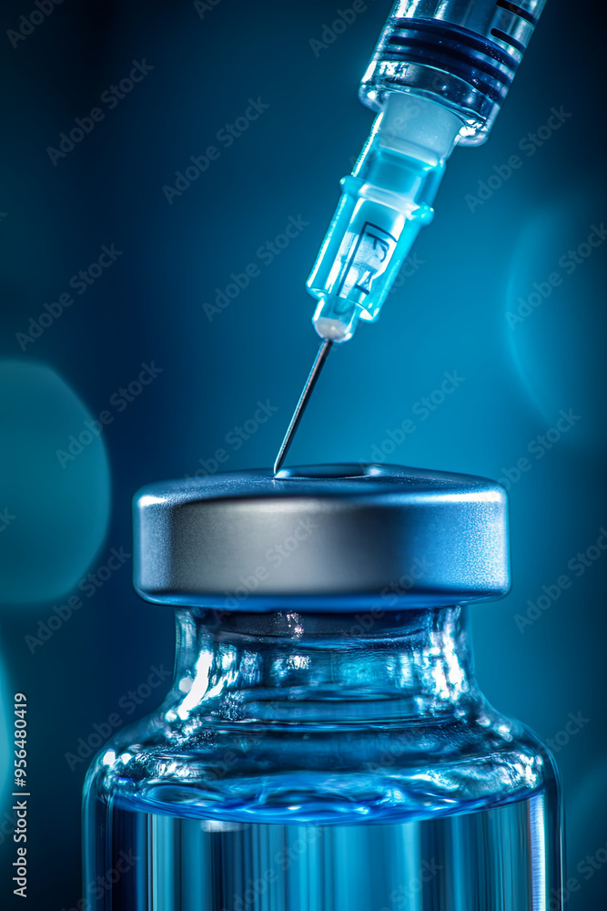 Closeup syringe needle piercing into medical glass bottle, blue toned. Concept for medical, healthcare research and development macro photo
Closeup syringe needle piercing into medical glass bottle, blue toned. Concept for medical, healthcare research and development macro photo