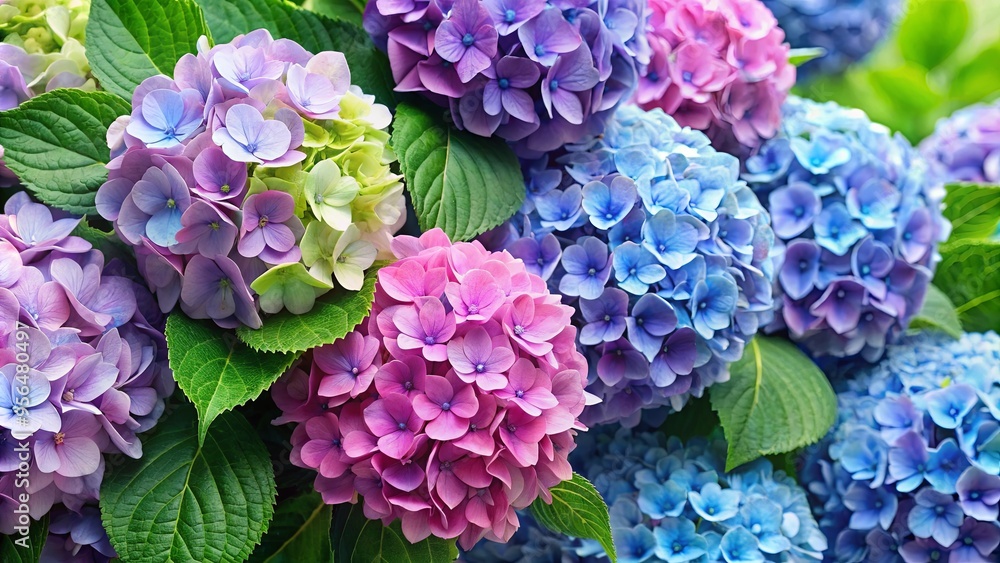 Hydrangea s featuring detailed flowers and leaves perfect for patterns and invitations Hydrangea s featuring detailed flowers and leaves perfect for patterns and invitations