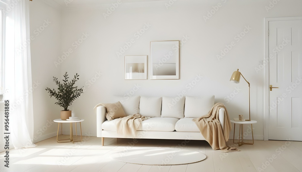 Fototapeta premium Photo interior modern design room 3d illustration