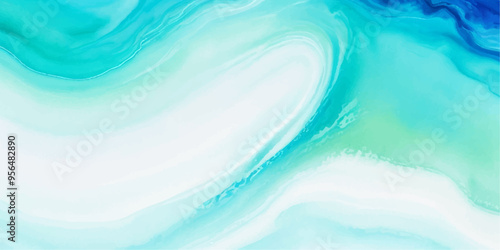 Wallpaper Mural abstract soft blue and green abstract water color ocean wave texture background. Banner Graphic Resource as background for ocean wave and water wave abstract graphics	 Torontodigital.ca