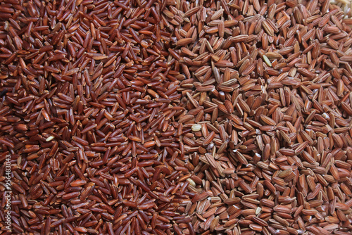 Different Rice Varieties in Rustic Kitchen.