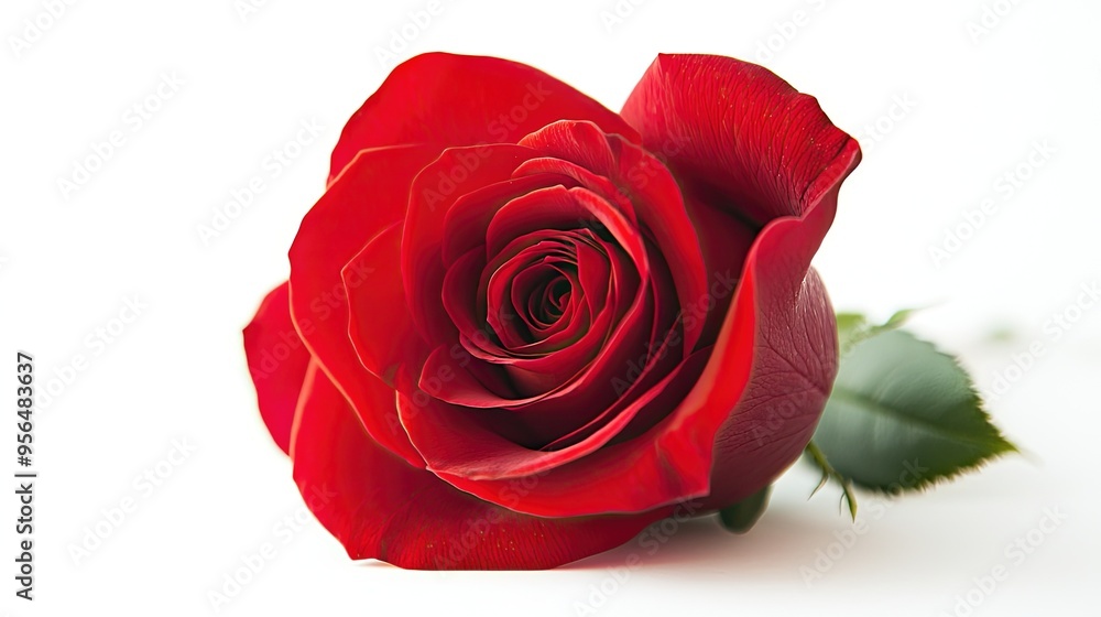 Single red rose isolated on white background. Single red rose isolated on white background.
