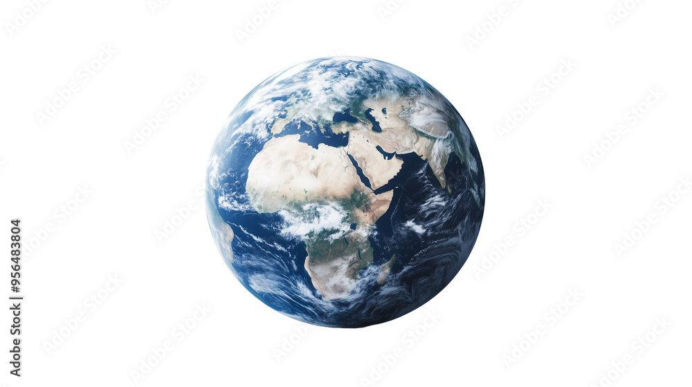 Fototapeta premium Planet earth, globe, Africa, isolated, on transparent background 
