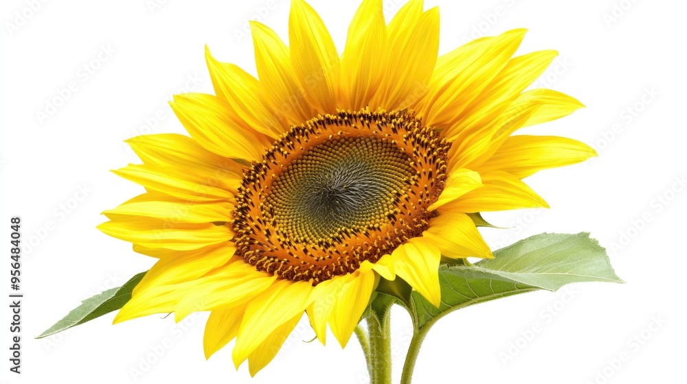 Close up of a single sunflower isolated on white. Close up of a single sunflower isolated on white.
