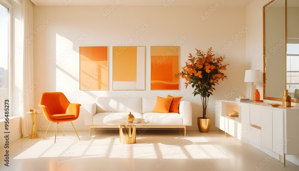 Fototapeta premium Photo interior modern design room 3d illustration