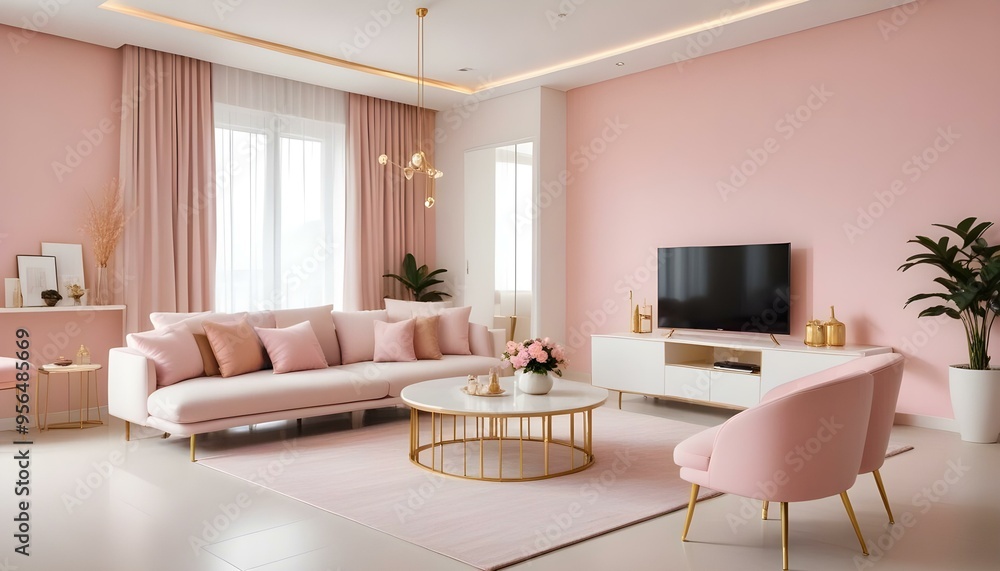 Fototapeta premium Photo interior modern design room 3d illustration