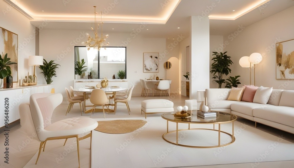 Fototapeta premium Photo interior modern design room 3d illustration