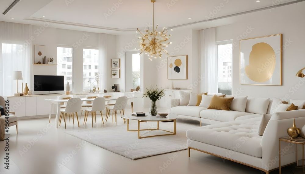 Fototapeta premium Photo interior modern design room 3d illustration