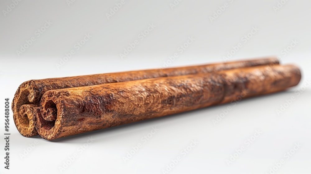 Two Cinnamon Sticks on White Background Two Cinnamon Sticks on White Background
