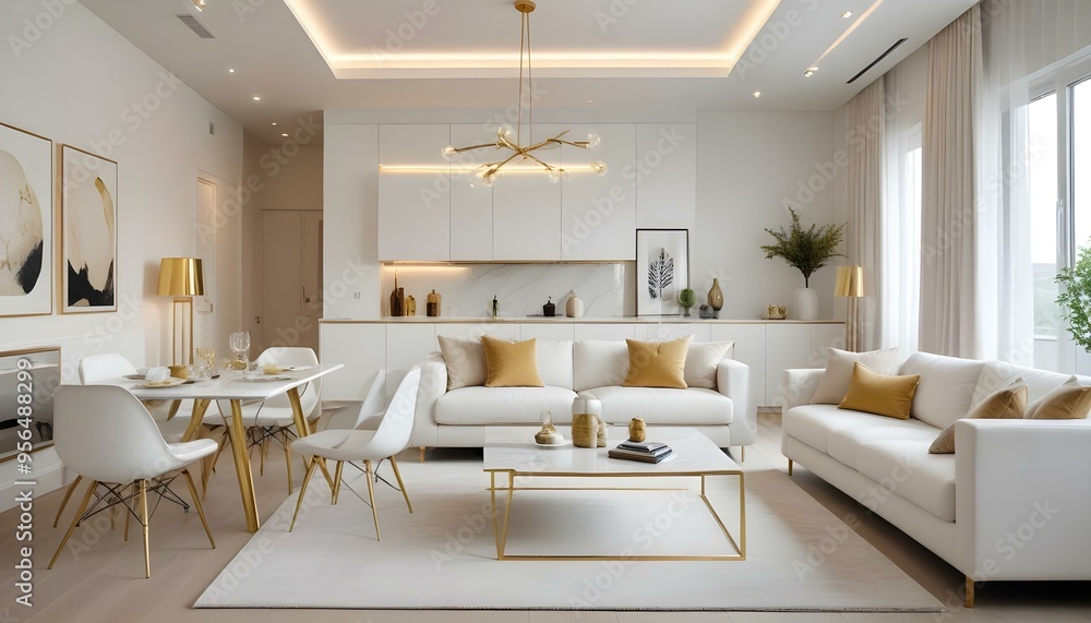 Fototapeta premium Photo interior modern design room 3d illustration