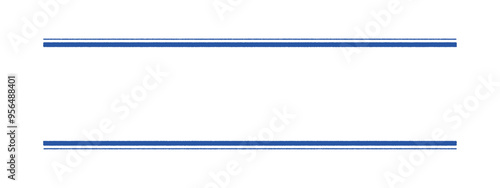 手書きのシンプルな直線の飾り罫 - 二重の青いラインの文字装飾のフレーム素材 - 子持ち罫