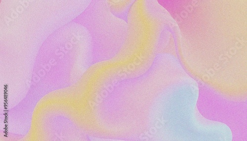 Colorful abstract liquid or fluid holo background with grainy noise effect abstract purple and blue fluid shapes against a light background photo