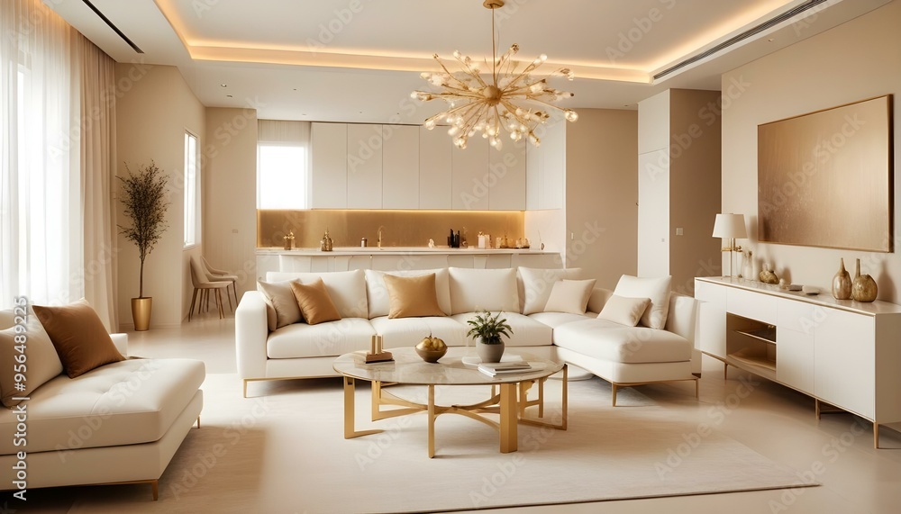 Fototapeta premium Photo interior modern design room 3d illustration